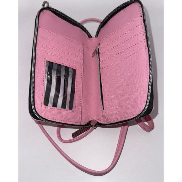 Marc Tetro Pink Wristlet Crossbody Yorkie Yorkshire Terrier Phone Card Wallet - Picture 10 of 12
